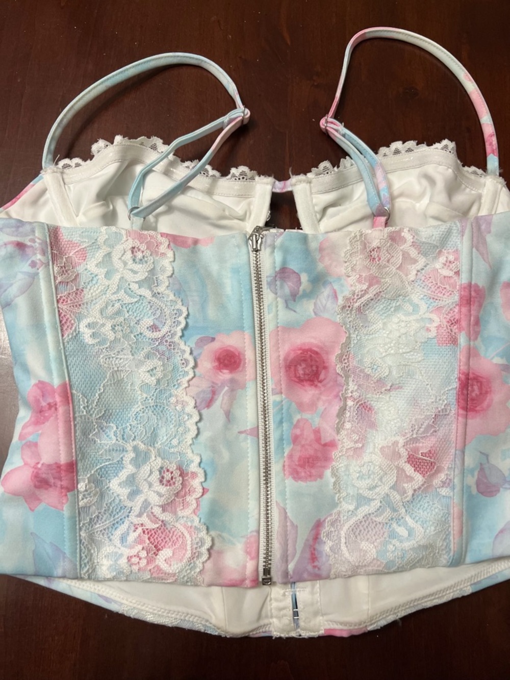 White Fox Boutique California Love Bustier Meadow Floral Lace Top - XS - Picture 3 of 10